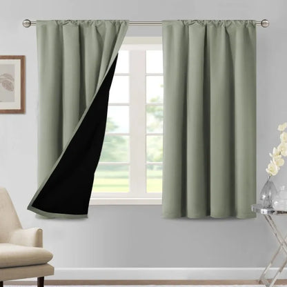 100% Blackout Curtains for Bedroom Thermal Insulated Blackout Curtains 84 Inches Long Rod Pocket Window Drapes