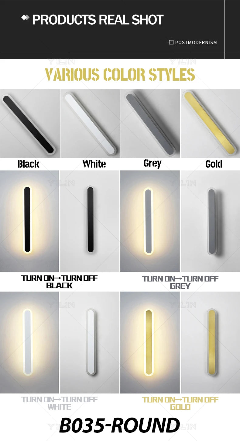 40CM Line Wall Lamp Modern LED Indoor Wall Light Nordic Long Sconce Living Room Background Corridor Beside Decorate Lighting