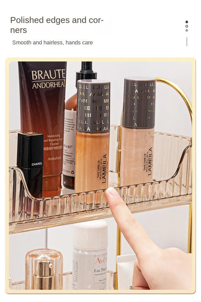 Bathroom storage rack, desktop cosmetics storage box, bathroom metal bedroom decoration, kitchen storage rack