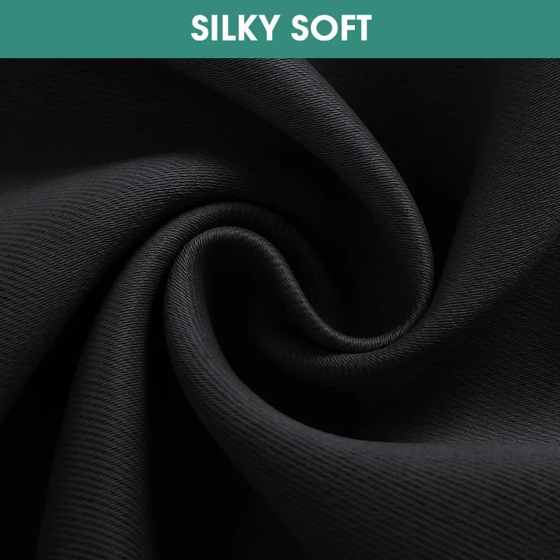 Aqua Blackout Curtains for Bedroom 52 X 84 Inch Length 2 Panels Set Room Darkening Bedroom Curtains