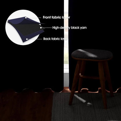 Aqua Blackout Curtains for Bedroom 52 X 84 Inch Length 2 Panels Set Room Darkening Bedroom Curtains