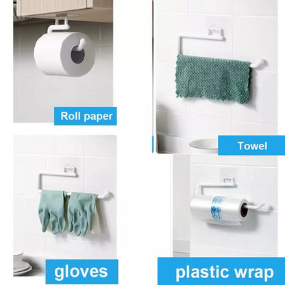 Kitchen Paper Roll Holder Towel Hanger Rack Bar Cabinet Rag Hanging Holder Shelf Toilet Paper Towel Holders for Kitchen