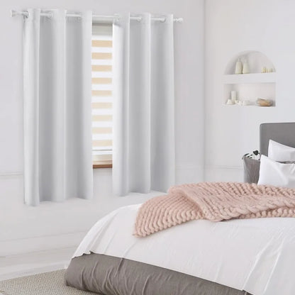 Aqua Blackout Curtains for Bedroom 52 X 84 Inch Length 2 Panels Set Room Darkening Bedroom Curtains