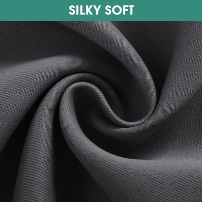 Aqua Blackout Curtains for Bedroom 52 X 84 Inch Length 2 Panels Set Room Darkening Bedroom Curtains