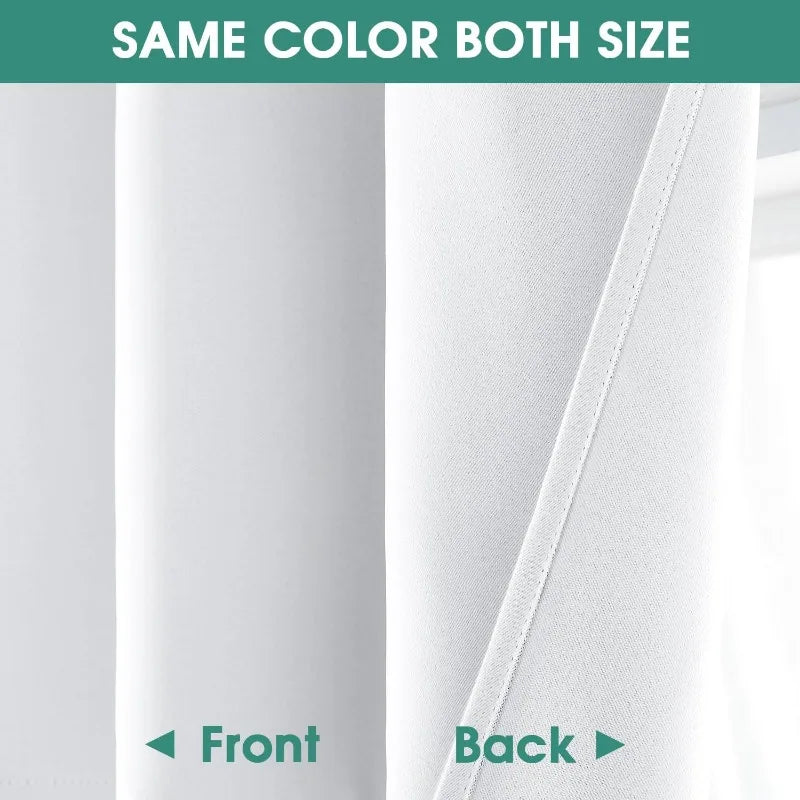 Aqua Blackout Curtains for Bedroom 52 X 84 Inch Length 2 Panels Set Room Darkening Bedroom Curtains