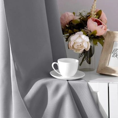 Aqua Blackout Curtains for Bedroom 52 X 84 Inch Length 2 Panels Set Room Darkening Bedroom Curtains