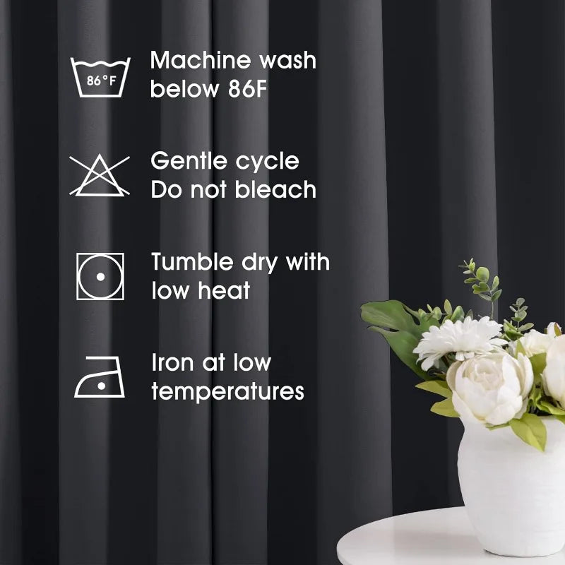 Aqua Blackout Curtains for Bedroom 52 X 84 Inch Length 2 Panels Set Room Darkening Bedroom Curtains