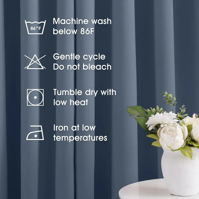 Aqua Blackout Curtains for Bedroom 52 X 84 Inch Length 2 Panels Set Room Darkening Bedroom Curtains