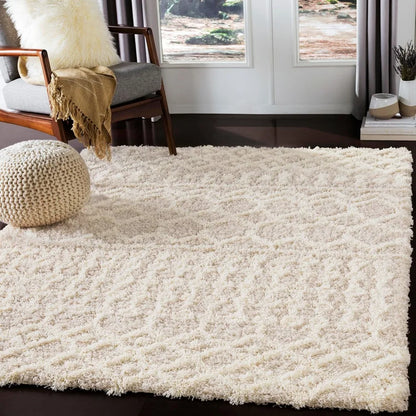 Hapsburg Moroccan Shag Area Rug, 5'3" x 7'3", Beige bedroom decor  anime rug  carpets for living rooms  decoration chambre