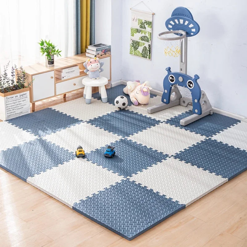 16PCS 30*30cm Sports Gym Mat Protection EVA Leaf Grain Floor Mats Yoga Fitness Non-Slip Splicing Rugs Thicken Shock Room Workout