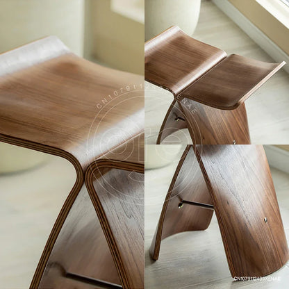 Ash Plywood Butterfly Stool Living Room Bedroom Wooden 4 Colors Natural/Black/Walnut Coffee Table Display Stools Home Furniture