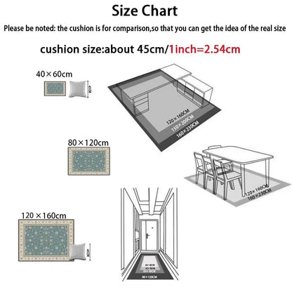 Moroccan Ethnic Carpet Living Room Bedroom Vintage Balcony Rug Home Foldable Washable Floor Mat Bedside Rugs Ковер В Гостиную