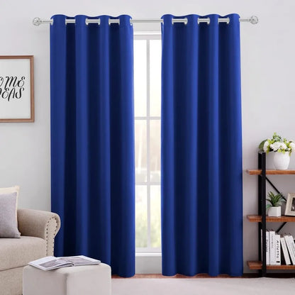 Aqua Blackout Curtains for Bedroom 52 X 84 Inch Length 2 Panels Set Room Darkening Bedroom Curtains