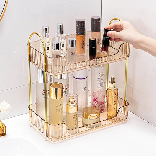 Bathroom storage rack, desktop cosmetics storage box, bathroom metal bedroom decoration, kitchen storage rack