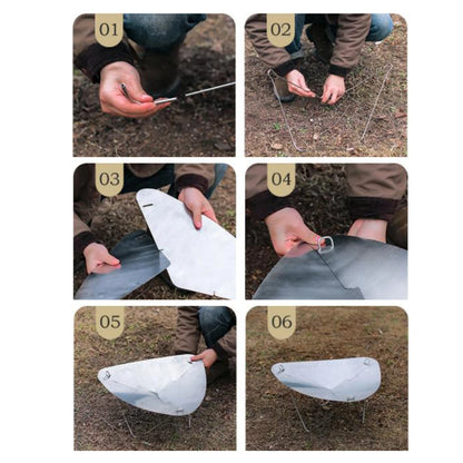 Camping Burning Fire Rack Portable Wood Burning Firepit Stainless Steel Detachable with Storage Bag for Garden Hiking Picnic BBQ