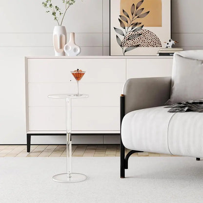 Acrylic Living room kitchen decoration transparent coffee table Modern Simple Drink Table Clear Round End Food Drinks Table