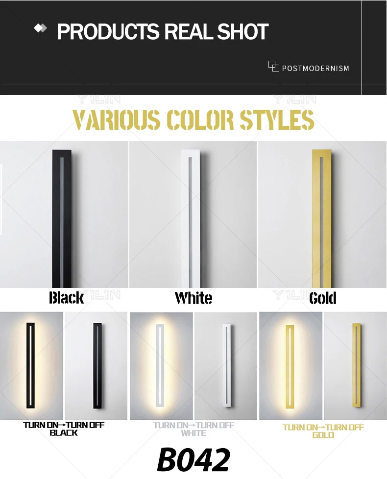 40CM Line Wall Lamp Modern LED Indoor Wall Light Nordic Long Sconce Living Room Background Corridor Beside Decorate Lighting