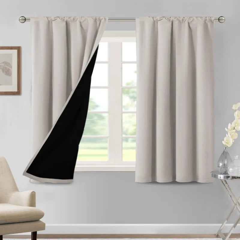 100% Blackout Curtains for Bedroom Thermal Insulated Blackout Curtains 84 Inches Long Rod Pocket Window Drapes