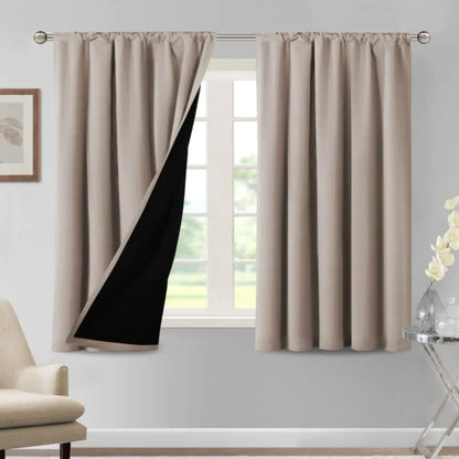 100% Blackout Curtains for Bedroom Thermal Insulated Blackout Curtains 84 Inches Long Rod Pocket Window Drapes