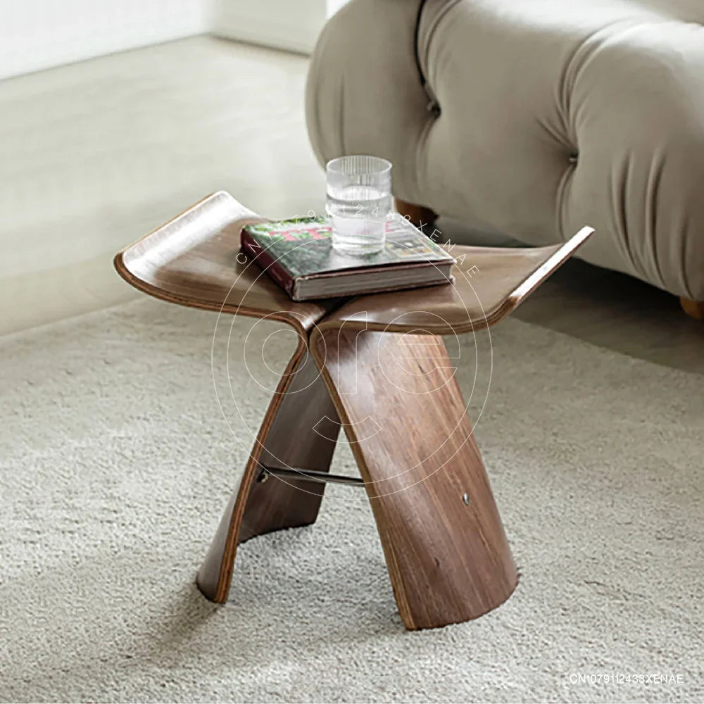 Ash Plywood Butterfly Stool Living Room Bedroom Wooden 4 Colors Natural/Black/Walnut Coffee Table Display Stools Home Furniture