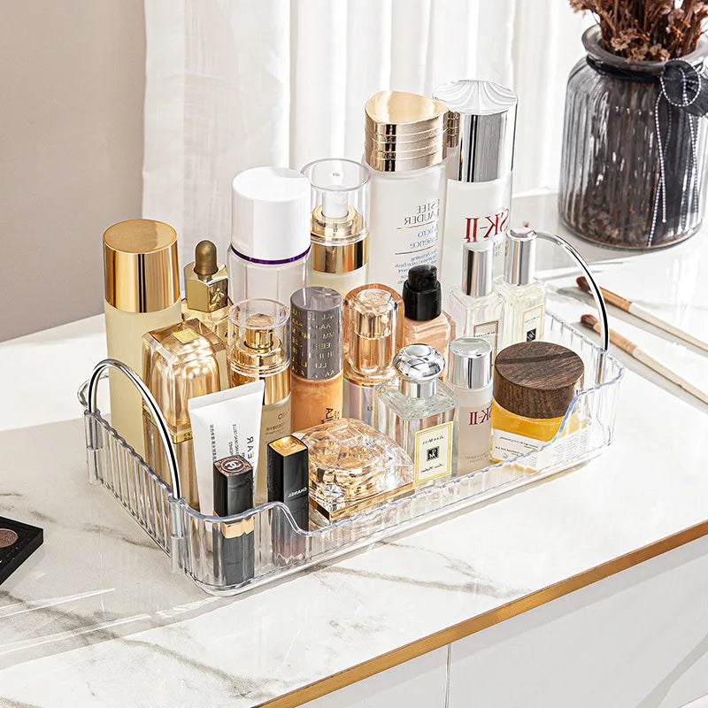 Bathroom storage rack, desktop cosmetics storage box, bathroom metal bedroom decoration, kitchen storage rack