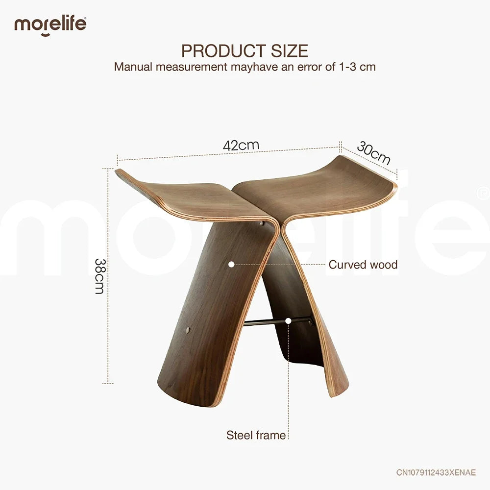 Ash Plywood Butterfly Stool Living Room Bedroom Wooden 4 Colors Natural/Black/Walnut Coffee Table Display Stools Home Furniture