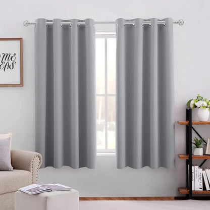 Aqua Blackout Curtains for Bedroom 52 X 84 Inch Length 2 Panels Set Room Darkening Bedroom Curtains