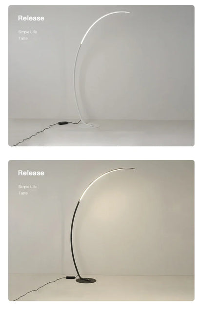 Nordic LED Corner Light Arc RGB Floor Lamps Black White C APP Remote Floor Lights Stand Light for Dining Living Room Decor