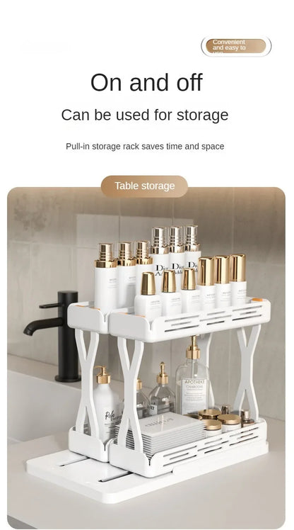 Pull Out Rotating Shelf Spice Bottle Organiser Multi-functional Kitchen Spice Rack Organiser Bathroom Cosmetic Organiser