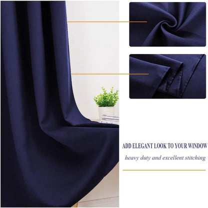 Aqua Blackout Curtains for Bedroom 52 X 84 Inch Length 2 Panels Set Room Darkening Bedroom Curtains