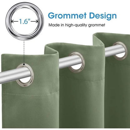 Aqua Blackout Curtains for Bedroom 52 X 84 Inch Length 2 Panels Set Room Darkening Bedroom Curtains