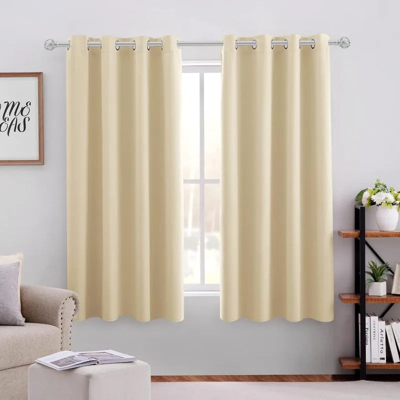 Aqua Blackout Curtains for Bedroom 52 X 84 Inch Length 2 Panels Set Room Darkening Bedroom Curtains