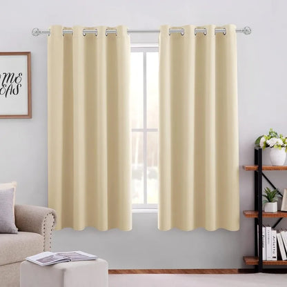 Aqua Blackout Curtains for Bedroom 52 X 84 Inch Length 2 Panels Set Room Darkening Bedroom Curtains