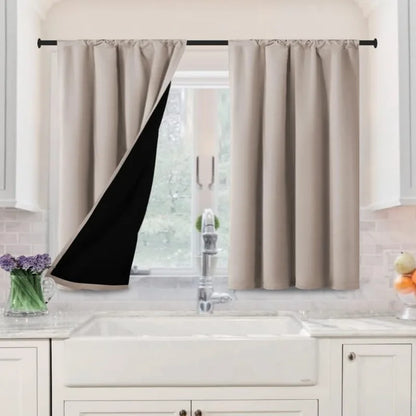 100% Blackout Curtains for Bedroom Thermal Insulated Blackout Curtains 84 Inches Long Rod Pocket Window Drapes