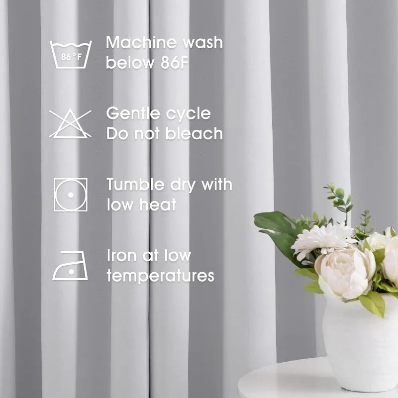 Aqua Blackout Curtains for Bedroom 52 X 84 Inch Length 2 Panels Set Room Darkening Bedroom Curtains