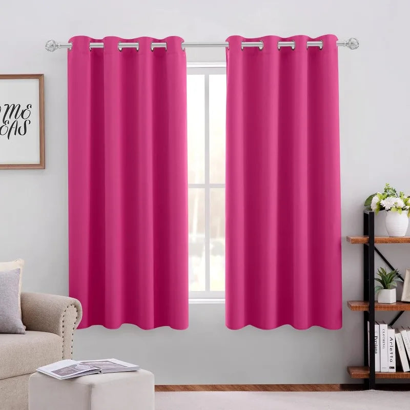 Aqua Blackout Curtains for Bedroom 52 X 84 Inch Length 2 Panels Set Room Darkening Bedroom Curtains
