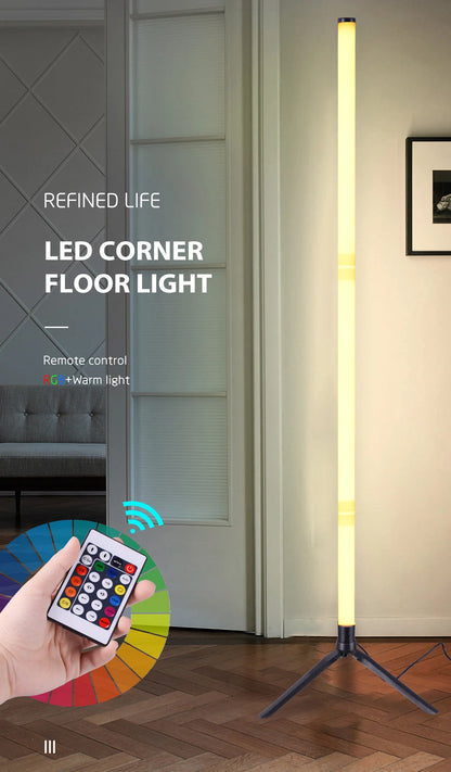 RGB LED Floor Lamp Indoor Home Decoration Modern Corner RGB Floor Lamp Living Rome Art Decor Atmospheric Standing Stand Lighting