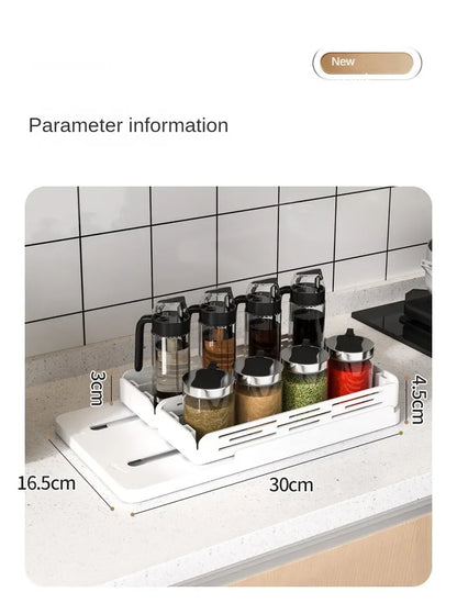 Pull Out Rotating Shelf Spice Bottle Organiser Multi-functional Kitchen Spice Rack Organiser Bathroom Cosmetic Organiser