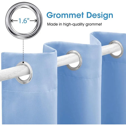 Aqua Blackout Curtains for Bedroom 52 X 84 Inch Length 2 Panels Set Room Darkening Bedroom Curtains