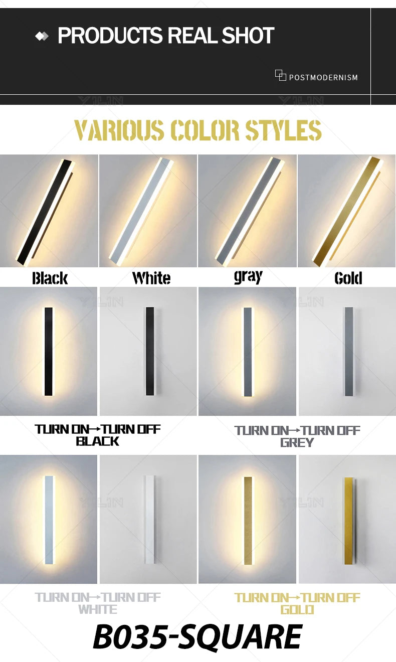 40CM Line Wall Lamp Modern LED Indoor Wall Light Nordic Long Sconce Living Room Background Corridor Beside Decorate Lighting