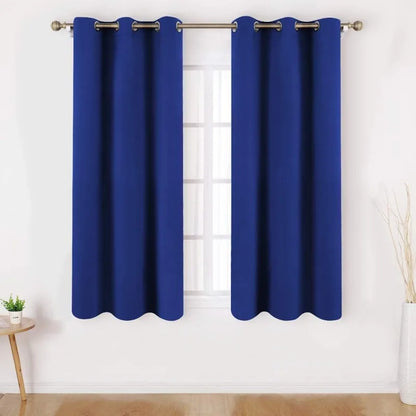Aqua Blackout Curtains for Bedroom 52 X 84 Inch Length 2 Panels Set Room Darkening Bedroom Curtains