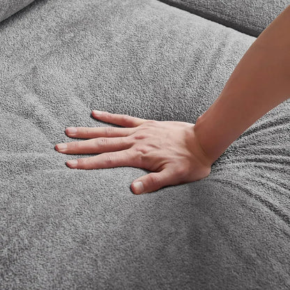 Convertible Sectional Sofa with Storage, 4 Seat L Shaped Couch with Chaise and Cup Holder Fabric Sofas Couches for Living Room