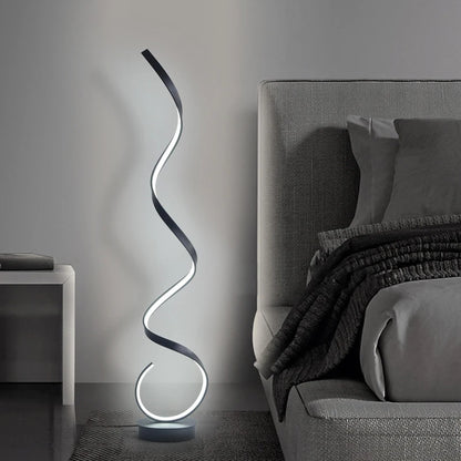 Modern LED Floor Lamp Home Decor Spiral Line Lights Bedroom Living Room Sofa Corner Black White Indoor Vertical Lighting Lustre