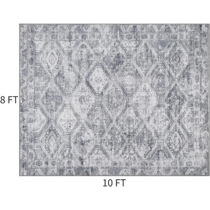 Area Rugs for Living Room, Machine Washable Non Slip Rug Modern Distressed Moroccan Indoor Area Rug Carpet Ultra Soft Rugs