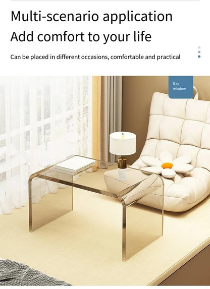 Transparent Acrylic Sofa Side Table Living Room Coffee Table Creative Floor Table With Magazine Rack Bedside Table For Bedroom