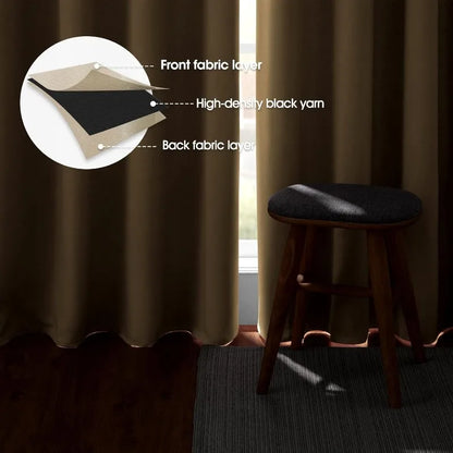 Aqua Blackout Curtains for Bedroom 52 X 84 Inch Length 2 Panels Set Room Darkening Bedroom Curtains
