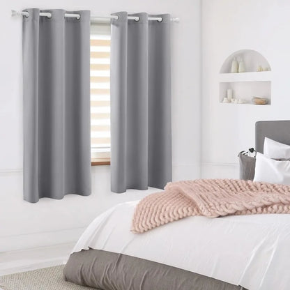 Aqua Blackout Curtains for Bedroom 52 X 84 Inch Length 2 Panels Set Room Darkening Bedroom Curtains