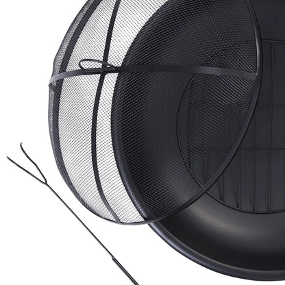 Mainstays 26" Round Iron Outdoor Wood Burning Fire Pit, Black