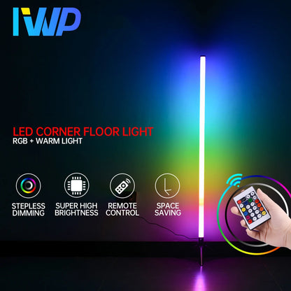 RGB LED Floor Lamp Indoor Home Decoration Modern Corner RGB Floor Lamp Living Rome Art Decor Atmospheric Standing Stand Lighting
