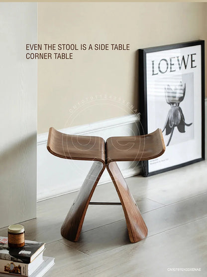Ash Plywood Butterfly Stool Living Room Bedroom Wooden 4 Colors Natural/Black/Walnut Coffee Table Display Stools Home Furniture